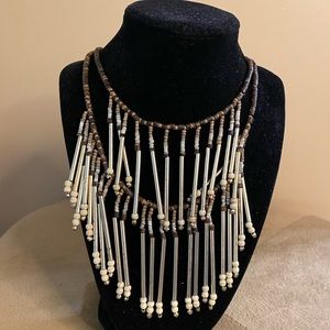 Beaded Tassel Necklace.